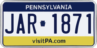PA license plate JAR1871