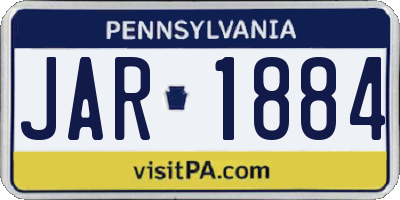 PA license plate JAR1884