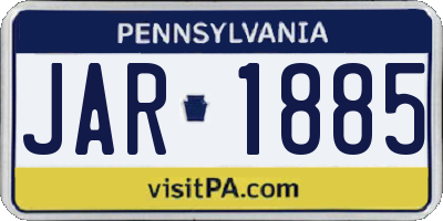 PA license plate JAR1885