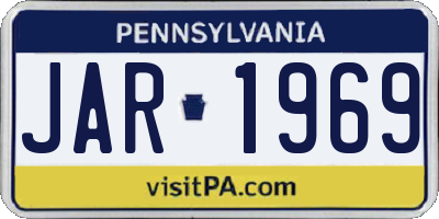 PA license plate JAR1969