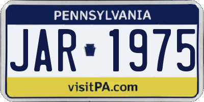 PA license plate JAR1975