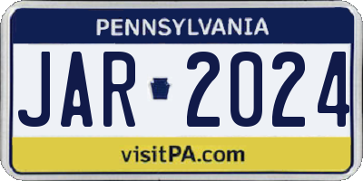 PA license plate JAR2024