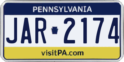 PA license plate JAR2174