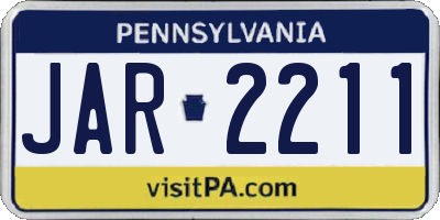 PA license plate JAR2211