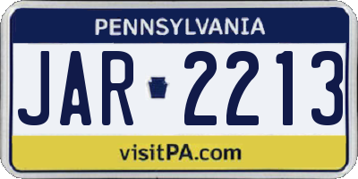 PA license plate JAR2213