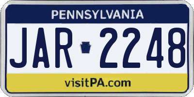 PA license plate JAR2248