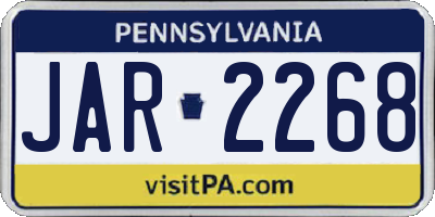PA license plate JAR2268