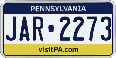 PA license plate JAR2273