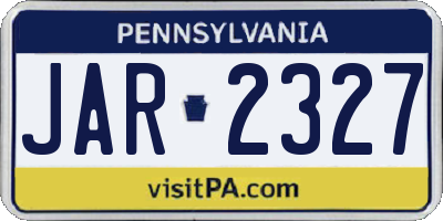 PA license plate JAR2327