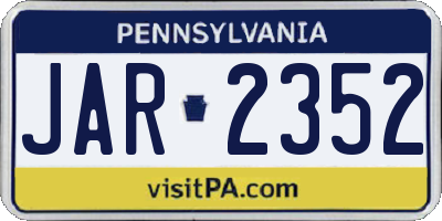 PA license plate JAR2352