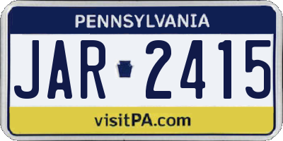 PA license plate JAR2415