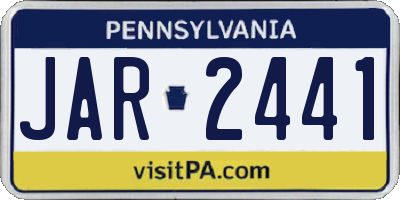 PA license plate JAR2441