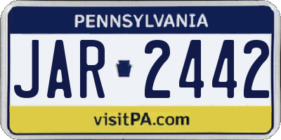 PA license plate JAR2442