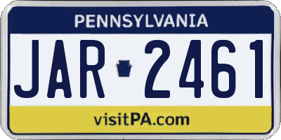 PA license plate JAR2461