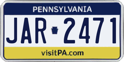 PA license plate JAR2471