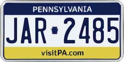 PA license plate JAR2485