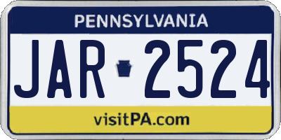 PA license plate JAR2524