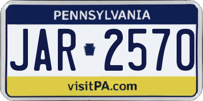 PA license plate JAR2570