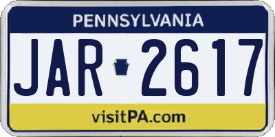 PA license plate JAR2617