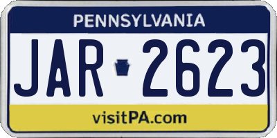 PA license plate JAR2623