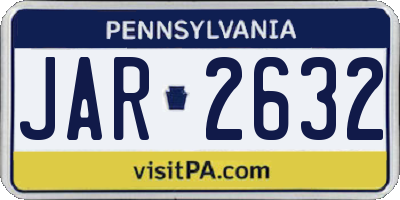 PA license plate JAR2632