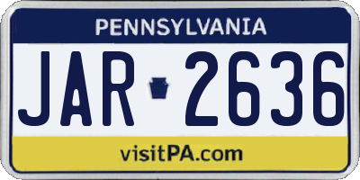 PA license plate JAR2636