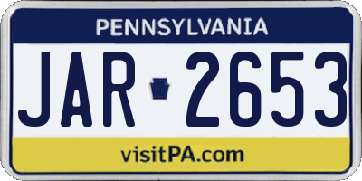PA license plate JAR2653