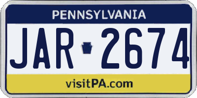 PA license plate JAR2674