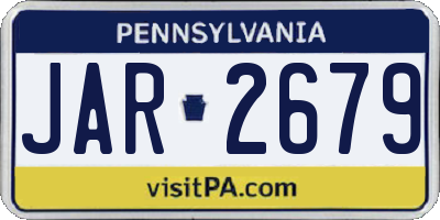 PA license plate JAR2679
