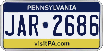 PA license plate JAR2686