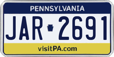 PA license plate JAR2691