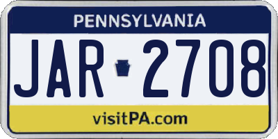 PA license plate JAR2708