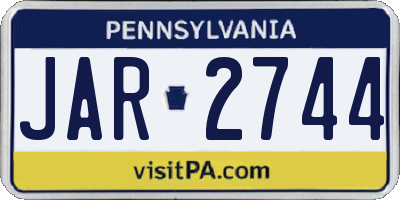 PA license plate JAR2744