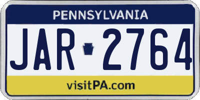 PA license plate JAR2764