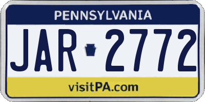 PA license plate JAR2772