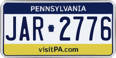 PA license plate JAR2776
