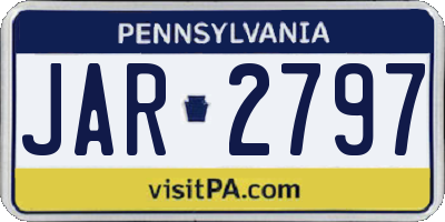 PA license plate JAR2797