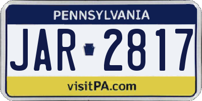 PA license plate JAR2817