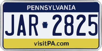 PA license plate JAR2825