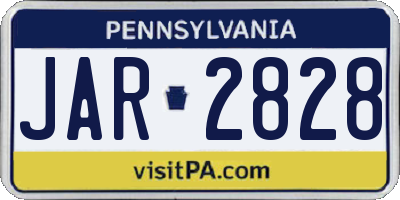 PA license plate JAR2828