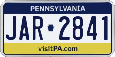 PA license plate JAR2841