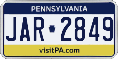 PA license plate JAR2849
