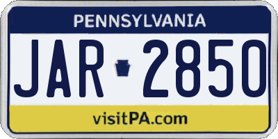 PA license plate JAR2850