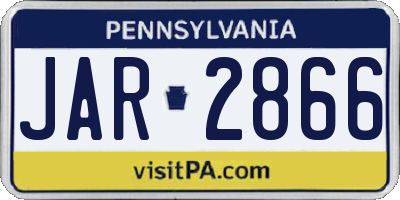 PA license plate JAR2866