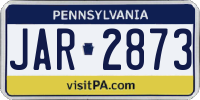 PA license plate JAR2873