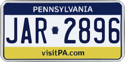 PA license plate JAR2896