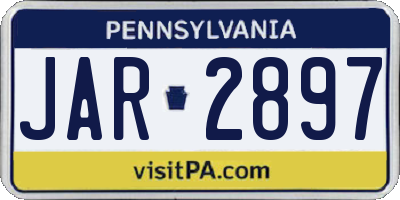 PA license plate JAR2897