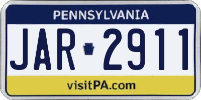 PA license plate JAR2911