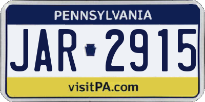 PA license plate JAR2915