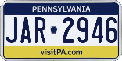 PA license plate JAR2946